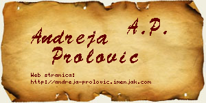 Andreja Prolović vizit kartica